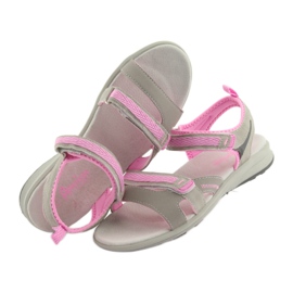 American Club HL12 girls' sandals gray grey pink 4