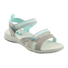 American Club HL12 girls' sandals gray grey green 1