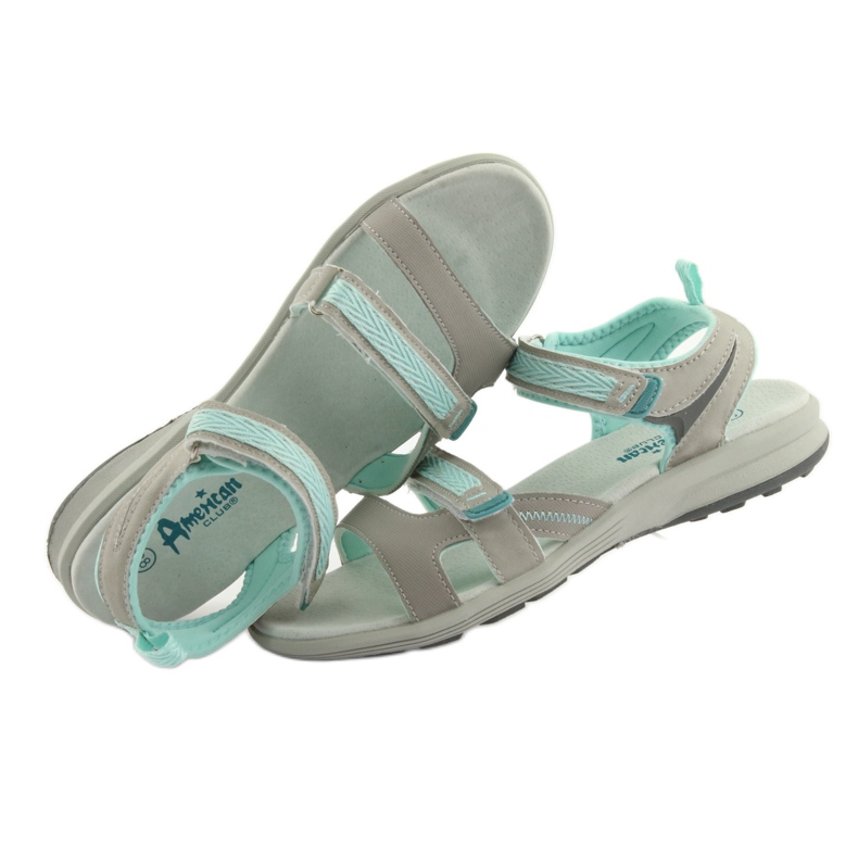 American Club HL12 girls' sandals gray grey green 5