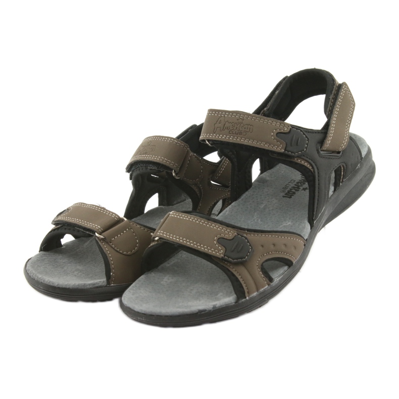 American Club American HL09 black / khaki youth sports sandals multicolored 3