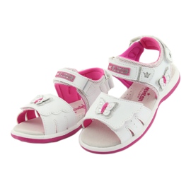 American Club Girls' sandals with butterfly DR09 white/pink leather insert 3 American Club Girls' sandals with butterfly DR09 white/pink leather insert 3