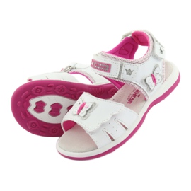 American Club Girls' sandals with butterfly DR09 white/pink leather insert 4 American Club Girls' sandals with butterfly DR09 white/pink leather insert 4