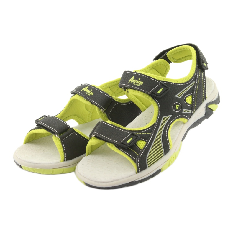 American Club RL22 black sandals for boys green 3