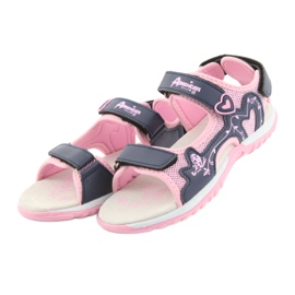 American Club girls' sports sandals pink navy blue 2 American Club girls' sports sandals pink navy blue 2
