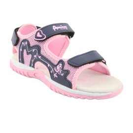 American Club girls' sports sandals pink navy blue 1 American Club girls' sports sandals pink navy blue 1