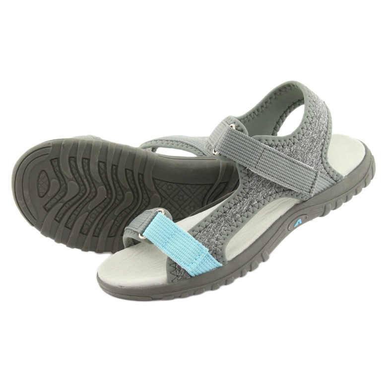 American Club American sandals with RL10 leather insert gray/blue grey 4