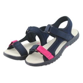 Sandals with an American Club RL10 navy leather insert pink navy blue 3