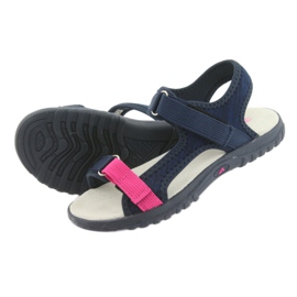 Sandals with an American Club RL10 navy leather insert pink navy blue 4