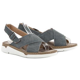 Filippo Leather Sandals On The Platform grey 1