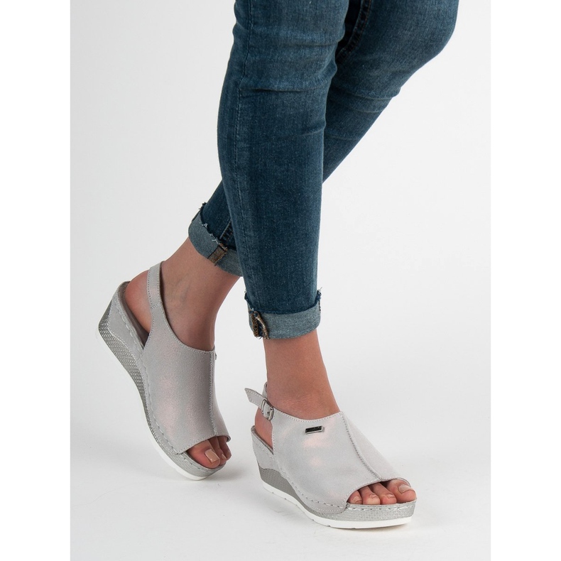 Filippo Leather Clad Sandals grey 2