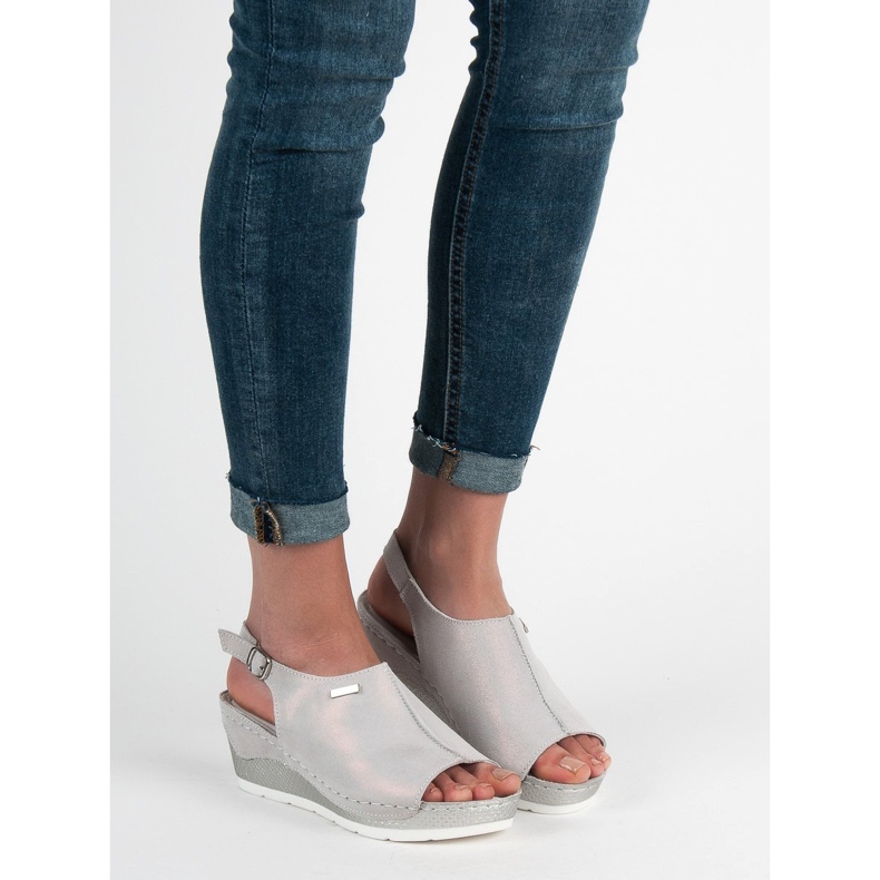 Filippo Leather Clad Sandals grey 1