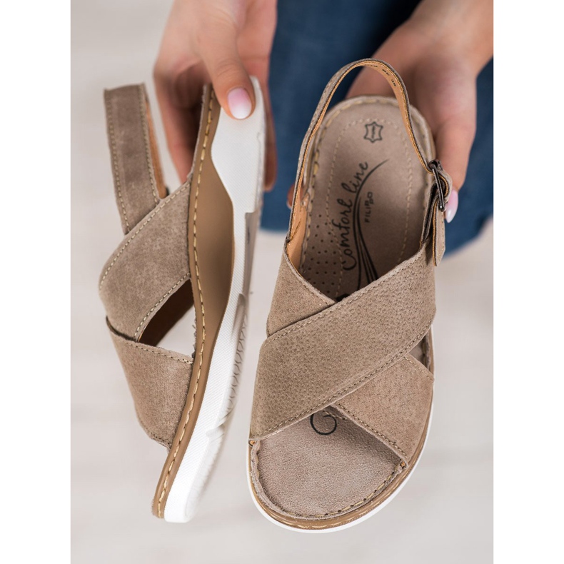 Filippo Leather Sandals On The Platform brown 1