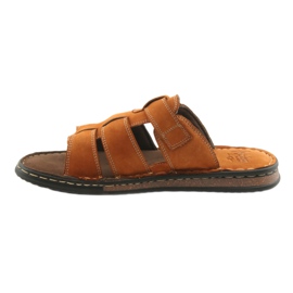 American Club American Men's flip flops lightweight podka06 brown 2