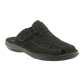 Men's slippers light PU American Club CY05 bottom black 1