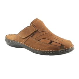 Men's slippers light PU American Club CY05 bottom brown 1 Men's slippers light PU American Club CY05 bottom brown 1