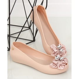 Ballerinas meliski with a bow pink CK-86P Beige 2