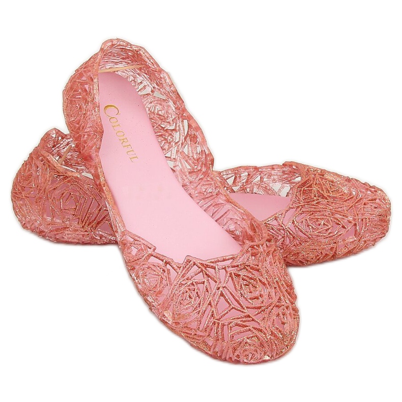 Pink rubber ballerinas QX-02 Rose 1