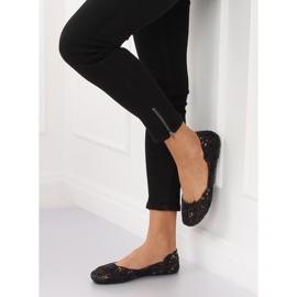 Black rubber ballerinas QX-02 Black 2