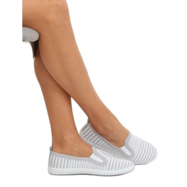 Gray XJ-2909 Gray slipon sneakers white grey 1