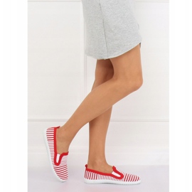 Red slipon sneakers XJ-2909 Red white 2