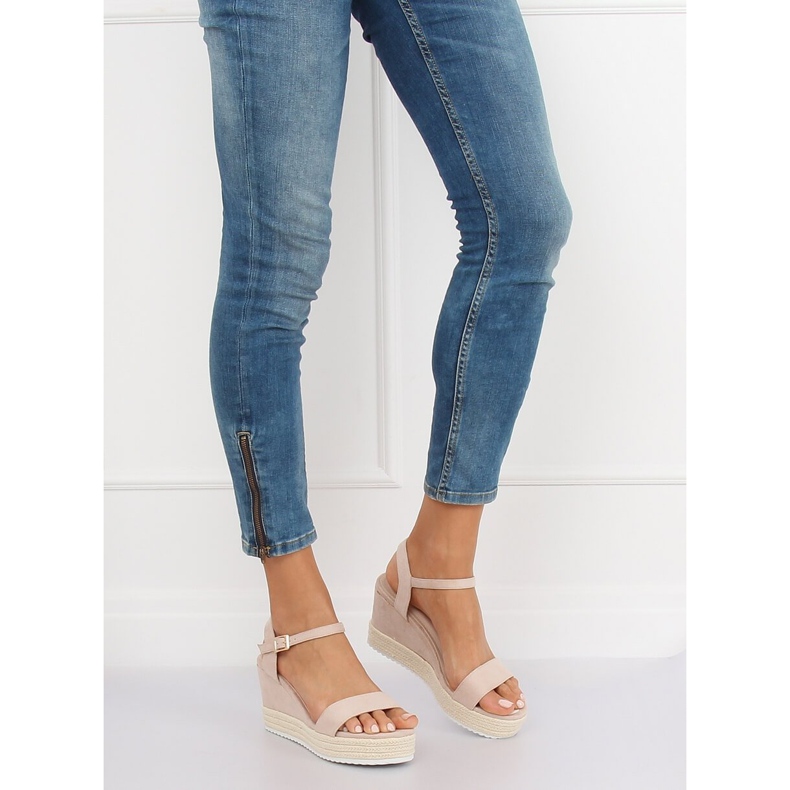 Beige sandals on a wedge espadrilles LY9109 Beige 2