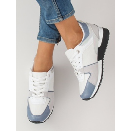 White sports shoes B-01 WHITE / BLUE 1