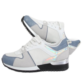 White sports shoes B-01 WHITE / BLUE 2 White sports shoes B-01 WHITE / BLUE 2