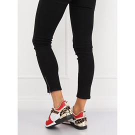 White sports shoes B-01 WHITE / LEOPARD black brown multicolored 1