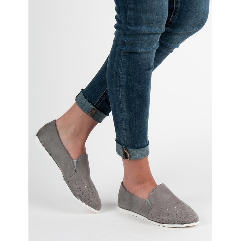 SHELOVET Suede Slipons grey 2