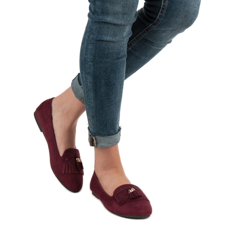 SHELOVET Loafers with fringes red 1