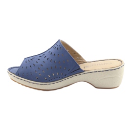 Women's slippers wedge Caprice 27351 jeans blue 2