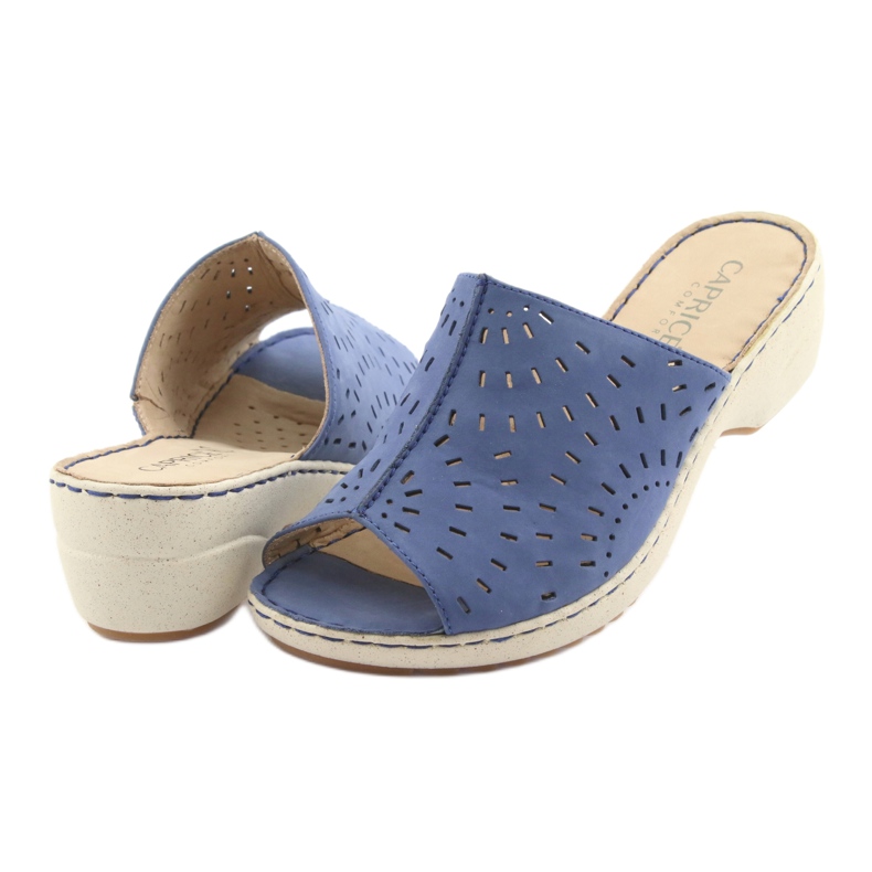 Women's slippers wedge Caprice 27351 jeans blue 4