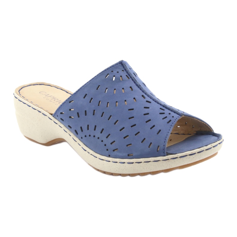 Women's slippers wedge Caprice 27351 jeans blue 1