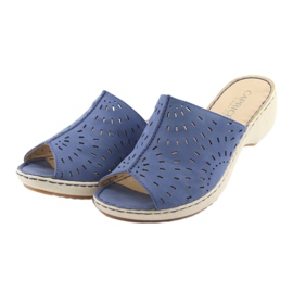 Women's slippers wedge Caprice 27351 jeans blue 3