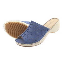 Women's slippers wedge Caprice 27351 jeans blue 5