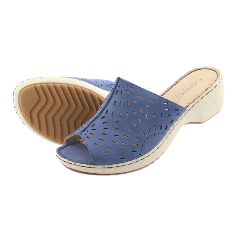 Women's slippers wedge Caprice 27351 jeans blue 5