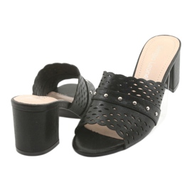 Sergio Leone KL319 black women's slippers 4
