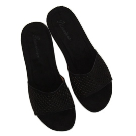 Black openwork JS-03 Black slippers 2