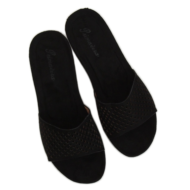 Black openwork JS-03 Black slippers 2