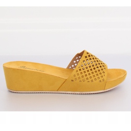 Yellow openwork slippers JS-03 Yellow 2