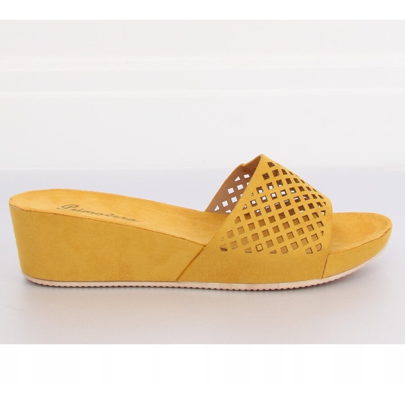 Yellow openwork slippers JS-03 Yellow 2