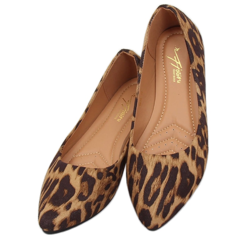 Women's leopard ballerinas HH16 Leopard brown 1