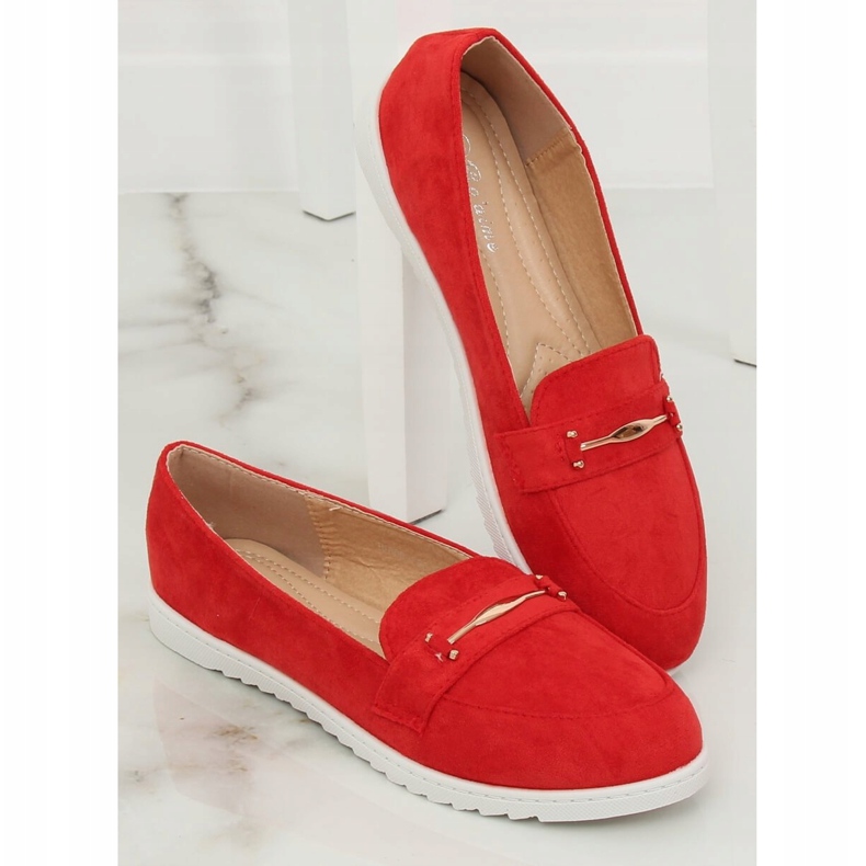Red Women's loafers BJ600-E25 Red 1