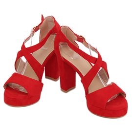 Red VV-23 Red sandals on the platform 1