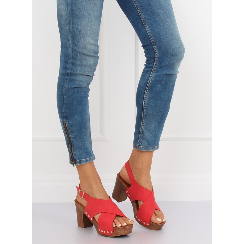 Sandals ala red clogs D-131 Red 1