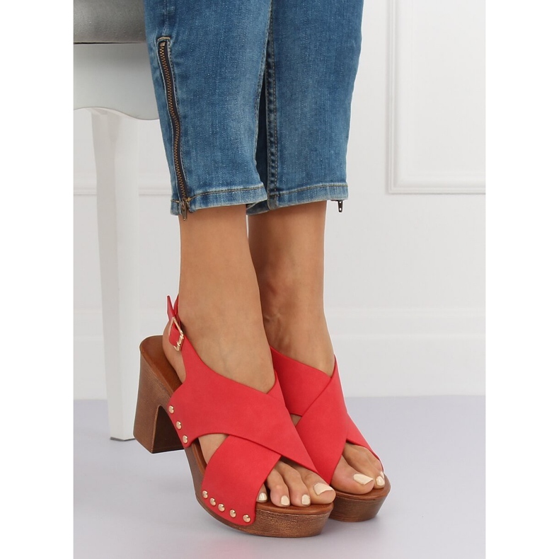 Sandals ala red clogs D-131 Red 2