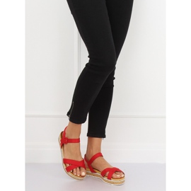 Red women's sandals Y1521 Red 2
