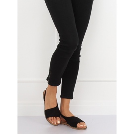 Black women's asymmetrical sandals 982 Black 2
