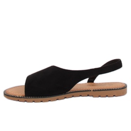 Black women's asymmetrical sandals 982 Black 1