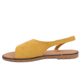 Yellow asymmetrical women's sandals 982 Yellow 1